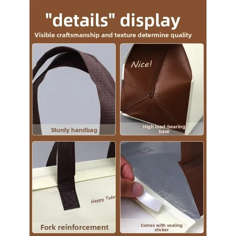 1pc Insulated Aluminum Foil Non-Woven Disposable Food Delivery Bags, Thermal Packaging ... - SKU NDDB2225 - UGI Packaging