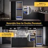Large Wine Fridge Dual Zones, Tall Freestanding/Built-in Wine Cellar Professional with Reversible Door Sliding Rail Shelves 6