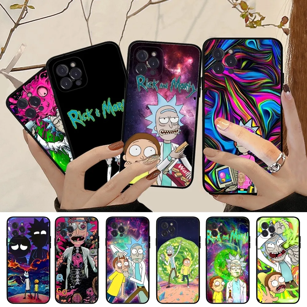

R-Ricks Art M-Morts Anime Phone Case For iPhone 14 11 12 13 Mini Pro XS Max Cover 6 7 8 Plus X XR SE 2020 Funda Shell