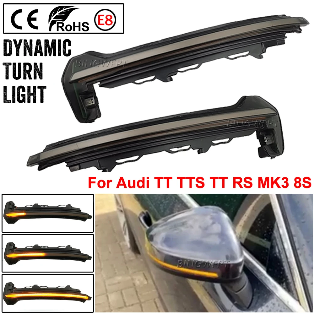 Per Audi Tt Tts Tt Rs Mk3 8S 2015-2020 R8 2016-2020 Led Indicatore Di Direzione Dinamico Indicatore Di Direzione Laterale Luce Sequenziale