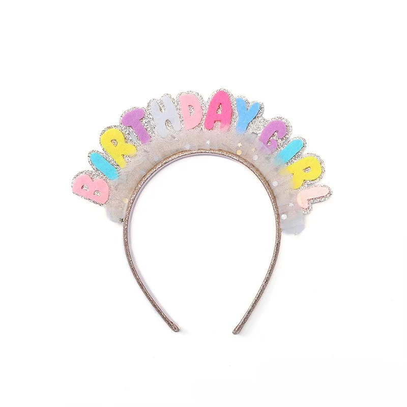 Creative Colorful Birthday Party Headdress Letters Handmade Christmas Hair Accessories For Kids