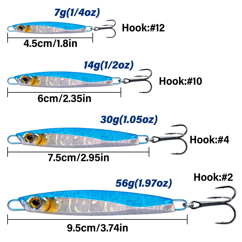 7-56 グラム海釣りルアーメタルジグスプーンルアーレーザーカラー