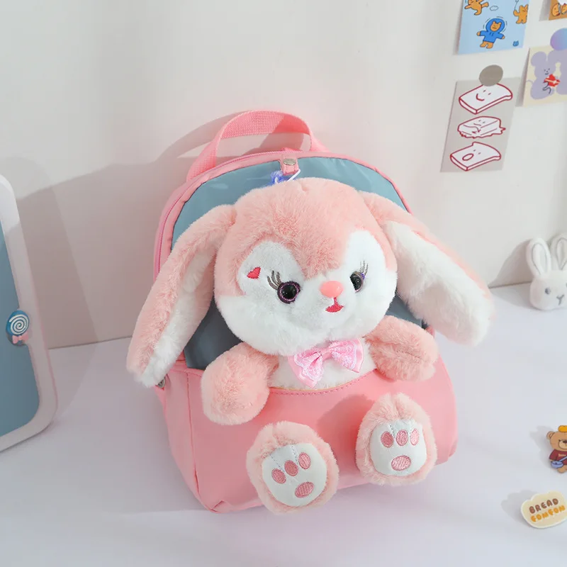 Cartoon Cute Plush Toy Backpack Creative Male and Female Baby Detachable Backpack Children's Rabbit Backpack Birthday Gift 1