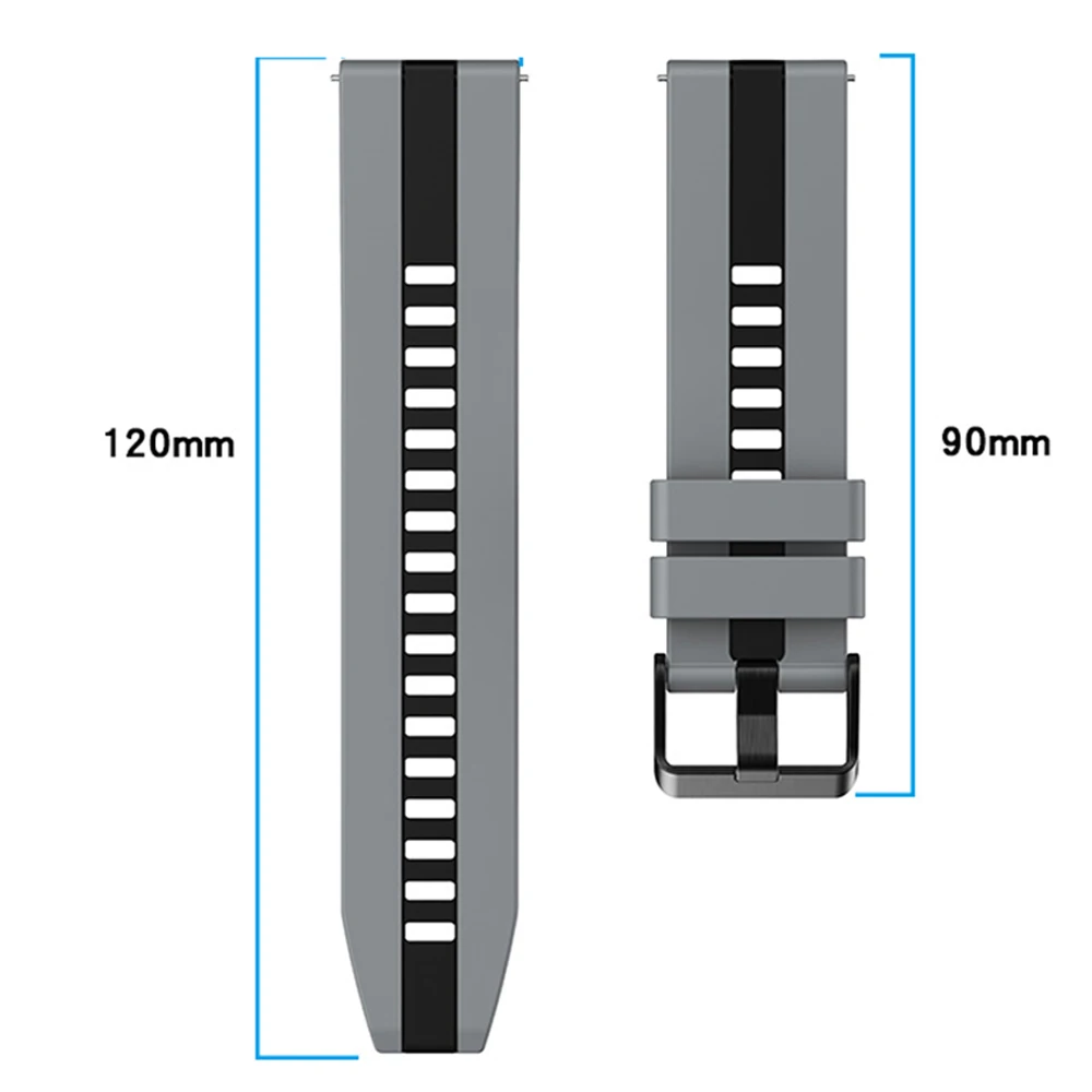 Two-Tone Sport Silicone Strap Bracelet, 20mm/22mm