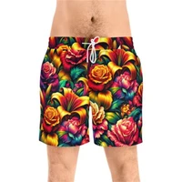Casual Fashion Mens Shorts Hawaii Vacation Swimsuit For Men Board Shorts 3D Floral Print Short Pants Ropa De Hombre Beach Shorts 2