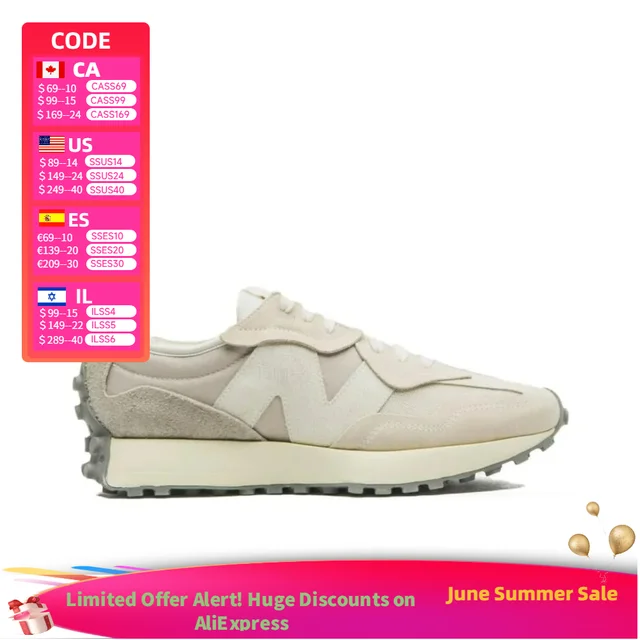 New Balance NB 327 : Chaussures de course décontractées basses confortables, polyvalentes, durables et respirantes en gris et blanc U327WRB 1