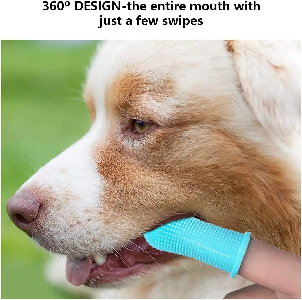 Title 4, Dog Super Soft Pet Finger Toothbrush Teeth Clea...