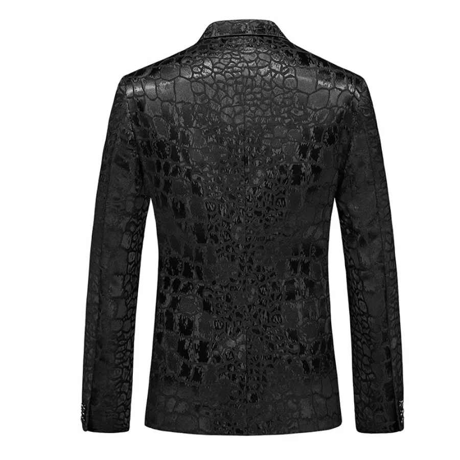2024 Men's Formal Business Office Jacket Coat Solid Korean Style Club Party Suits Blazer Double Breasted Slim Suit Jacket Male