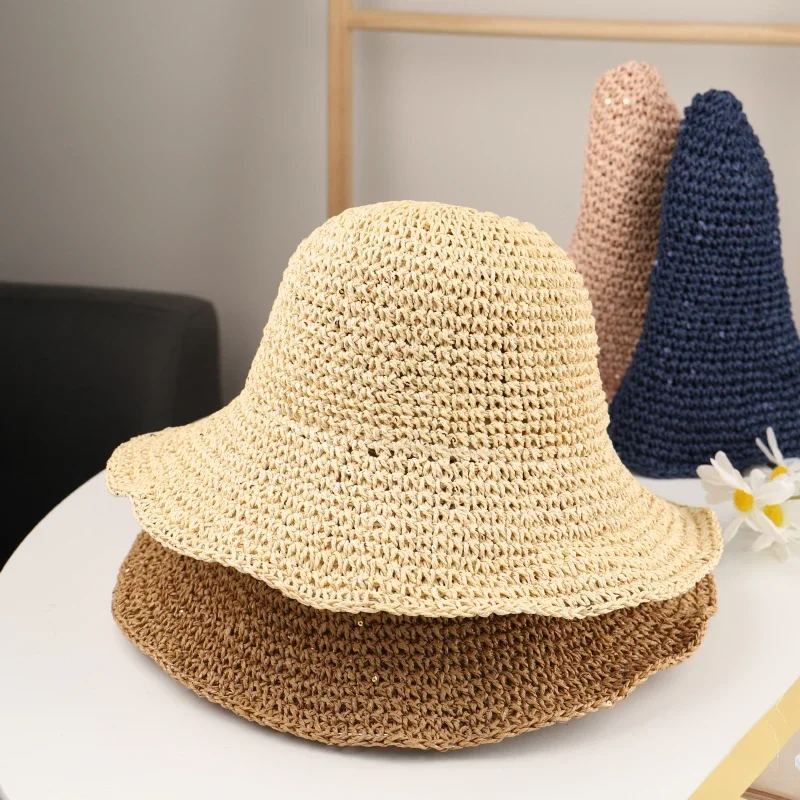 Sun Hat For women Summer Beach Hat fashiona Lafite Straw travel sunscreen multifunctional folding straw hat beach hat women sun hat