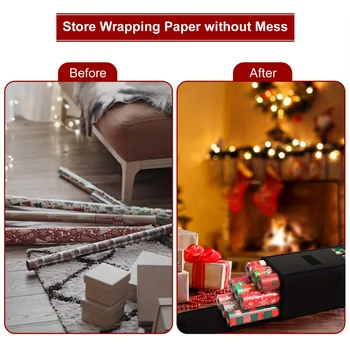 Gift Wrapping Papers Storage Bag Under-Bed Storage Organizer With Reinforced Handle Decorative Papers Portable Storage Wrap Bags 2
