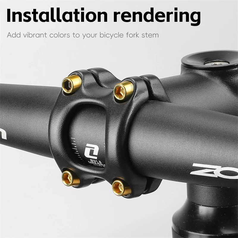 WEST BIKING 6pcs M5x18mm Bike Stem Screw Alloy Steel Hexagon Screw MTB Road Bicycle Handlebar Stems Bolts Stiffen Bike Parts