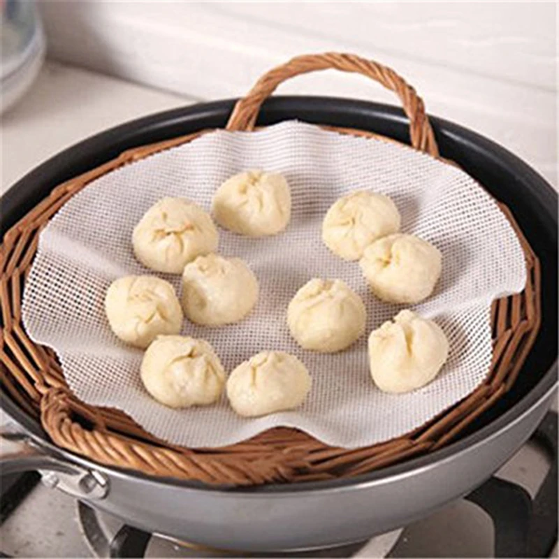 

24/30CM Reusable Silicone Non-Stick Steamer Dim Sum Kitchen Cooking Steam Mat For Steamer Cooker Stuffed Bun Dumplings Dropship