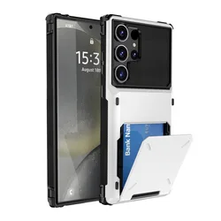 Stylish Wallet Phone Case with Card Holder & Protective Cover - Galaxy A16 (White)