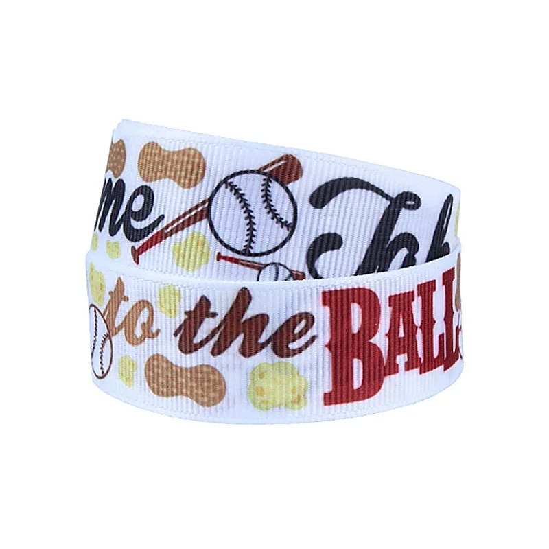 10yards Football Tennis Ribbon Printed Sport Cartoon Grosgrain Ribbon for Hairbows DIY Sewing Accessories Craft Materials