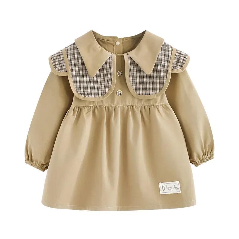 Waterproof Autumn Winter Coat for Girls Baby Feeding Smock Outerwear Fashionable Windbreaker Reversibles Eating Protector