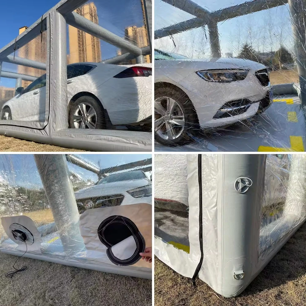 Pvc Airtight Inflatable Spray Booth Car Painting Car Garage Portable Cover Tent Drive In Carport Cabin With Pump For Maintaining 5