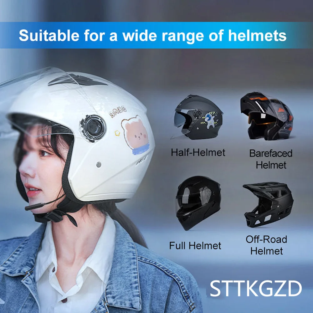 Bluetooth Motorcycle Helmet Headset Wireless Headphones With Microphone Earphone ENC Noise Cancelling Handsfree Talking Driving 2