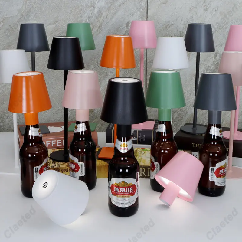 Lampe LED en fer forgé en forme de bouteille de vin, ornement créatif  rétro, pour Bar, bureau, pendule, lampe de Table, DIY, 1 pièce - AliExpress