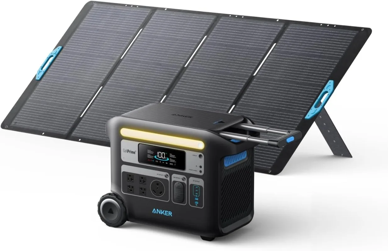 F2000 Solar Generator 2048Wh Portable Power Station with Batteries and 400W Solar Panel GaNPrime Technology 4 AC Outlets