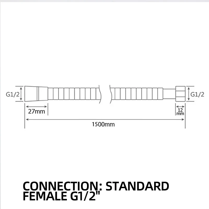 Shower hose plumbing hose stainless steel shower hose 1.5m universal encrypted explosion-proof