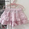 2024 Faldas Mujer De Moda Japanese Summer Skirt Women High Waist Jupe Kawaii Embroidery Fashion Plaid Mini Y2k Pink Cute Skirts 1