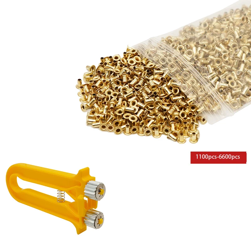 1100Pcs Copper Eyes With Beehive Nest Box Frame Tensioner Beekeeping Tools Hole Bees Nest Box Foundation Beehive Tools