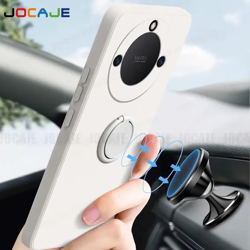 Liquid Silicone Case with Ring Stand Holder and Lanyard - Soft Protective Cover