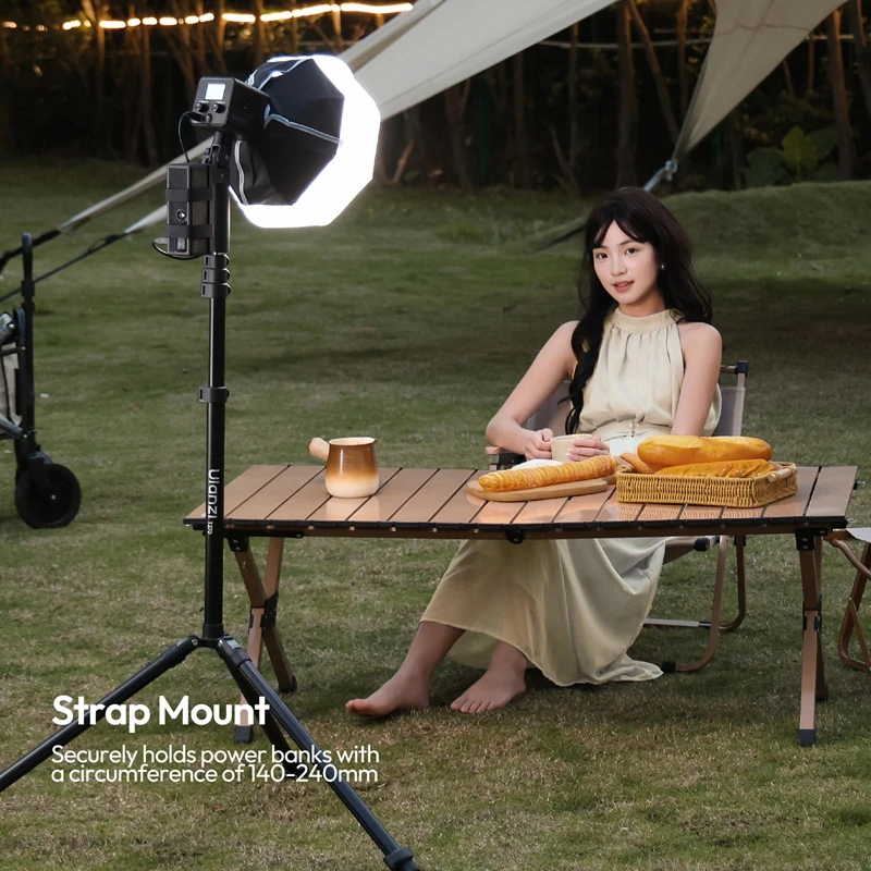 Ulanzi LA06 Light Handle Grip with Power Mount 1/4" Thread for Small COB Lights for Strap Mount or Expansion Mount 4KG Load