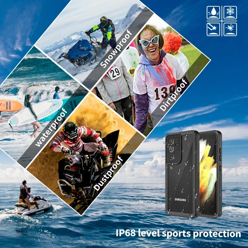 IP68 Waterproof Case For Samsung Galaxy S22 S23 S21 Ultra FE S20 Plus S9 S10 S8 Note 20 Ultra Note10 A51 Diving Swim Cover