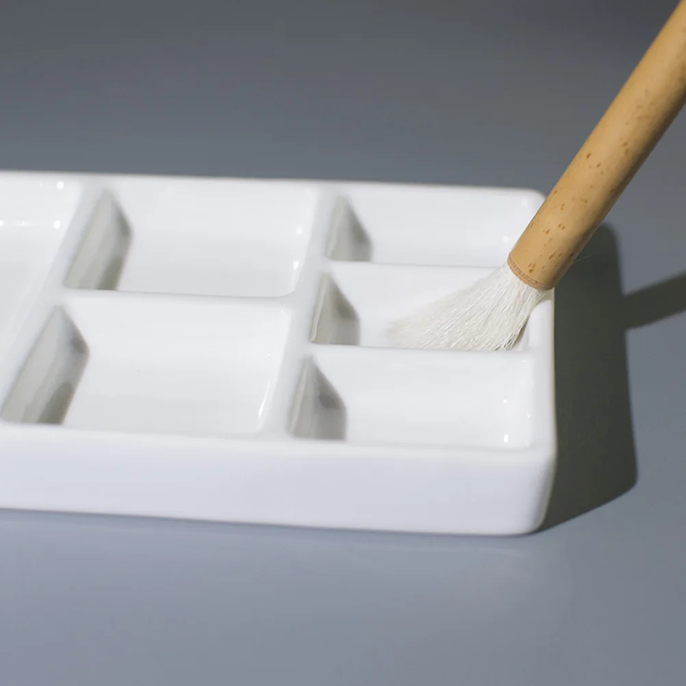 Ceramic Paint Pallet Watercolor Gouache Rectangular Pigment Tray Oil Painting Pallet Palette Art Pigment Plate Ink Plate