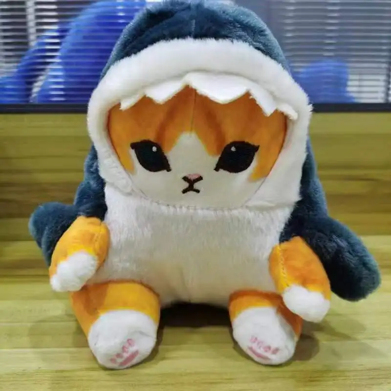

Cartoon Mofusand Shark Cat Fried Shrimp Cat Kawaii Plush Toys Keychain Japanese Backpack Pendant Doll Boy and Girl Holiday Gifts