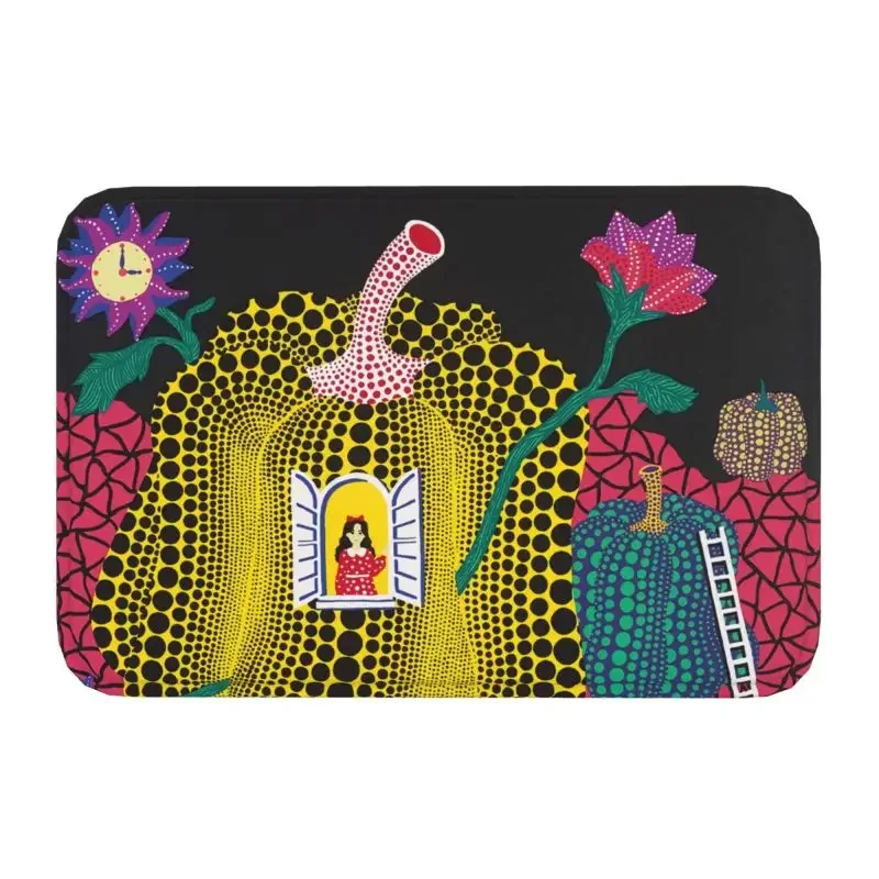 사용자 정의 Yayoi Kusama 추상 회화 현관 매트 미끄럼 방지 입구 욕실 주방 문 바닥 매트 차고 깔개 카펫 Footpad