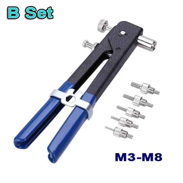 150PCS Rivet Nuts Plier Mandrel Kit M3/M4/M5/M6/M8 Nut Rivet Mandrels Repairtool Rivetgun Flatheadscrew Pop Nut Plier Set rivet nut plier set