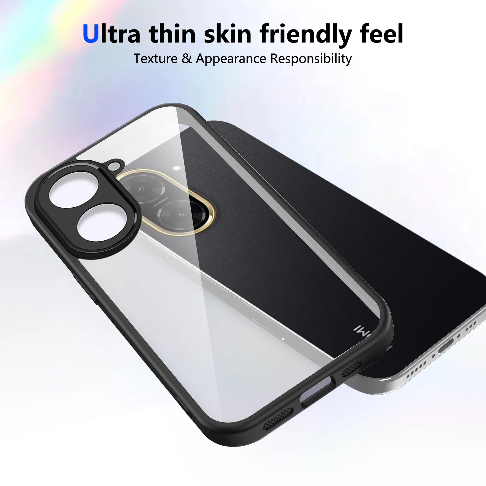 Premium Shockproof Transparent Acrylic Case with Frosted Frame