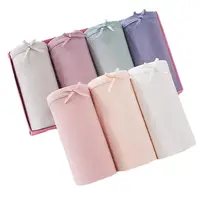 5Pcs Cotton Women's Panties Breathable Underwear Cute Bow Girls Panty Briefs Sexy Low Waist Solid Underpants Female Lingerie