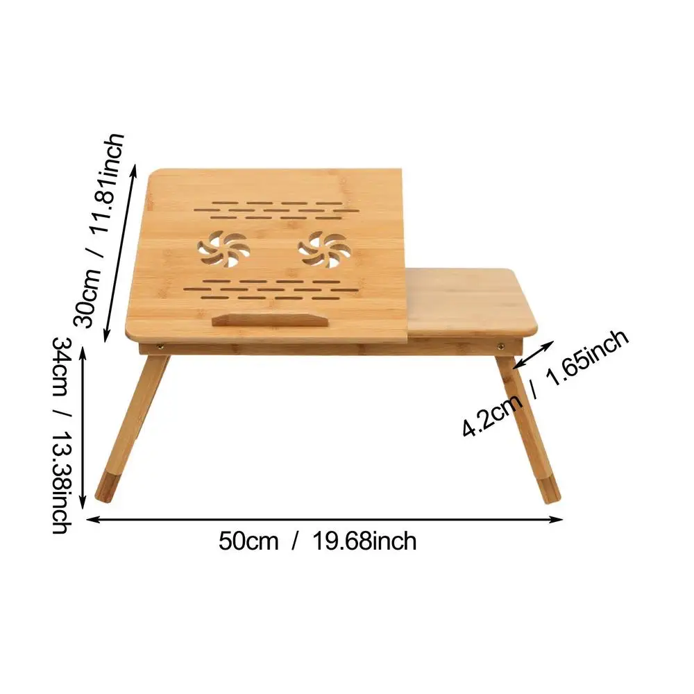 FAN table élévatrice pliante Table d'ordinateur portable en bambou pliable  portable en bois canapé-lit support d'ordinateur