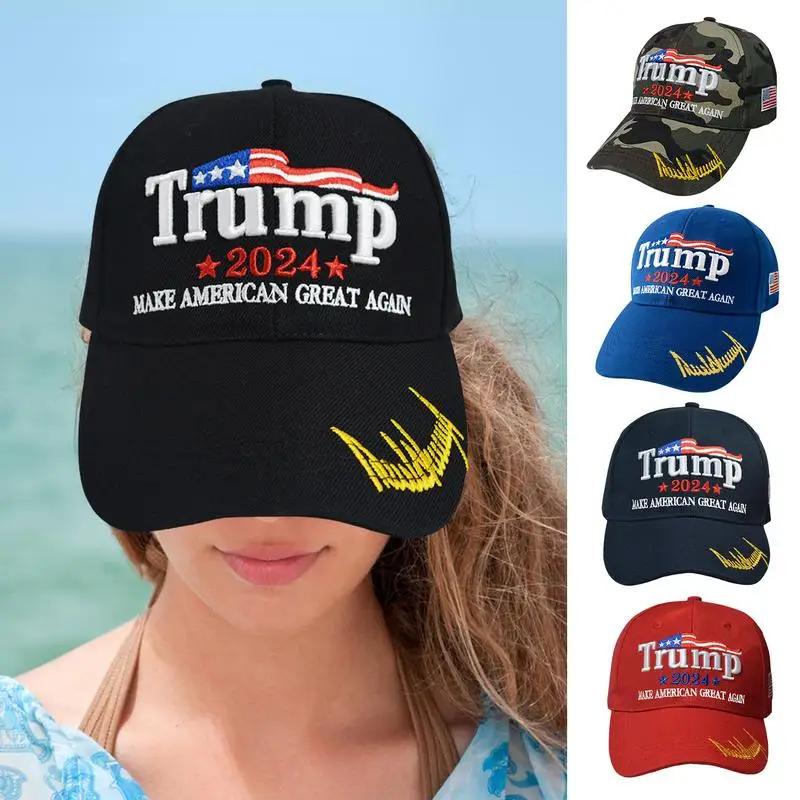 Tennis Caps and Yoga Baseball Hats Trump American Presidential Hat Make America Great Again Donald-Trump Republican Embroidered Mesh