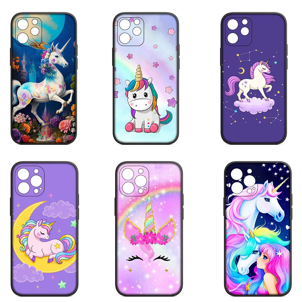 Whimsical Unicorn Cartoon Horse Soft Silicone Phone Case