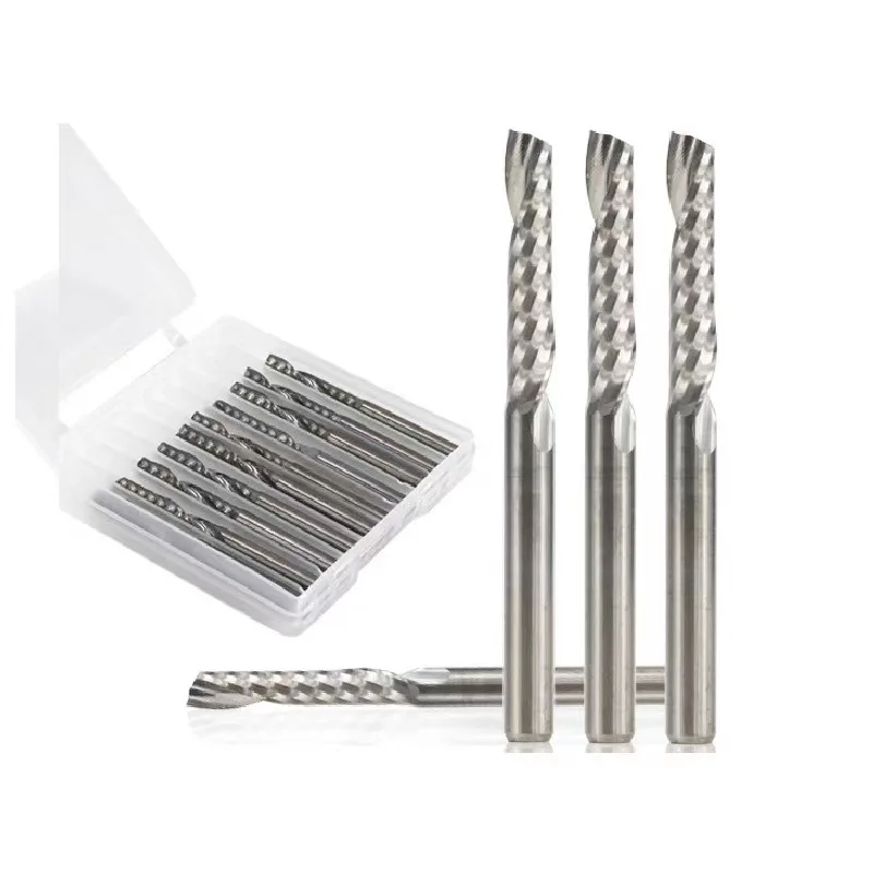 

CNC Router Endmill 3.175 22 Tool Single Flute 4mm Bit Cutting Tool 6mm For Wood End Mill 3mm 1 Flute CNC Milling Cutter MDF