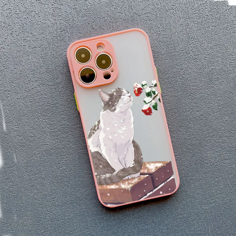 Luxuriöse Handyhülle mit niedlichem Katzenmotiv für iPhone 12 13 Mini Pro Max 17 16 11 15 14 Pro Max XS XR Plus – Blumen- und Tiermuster-Cover – Detail 6