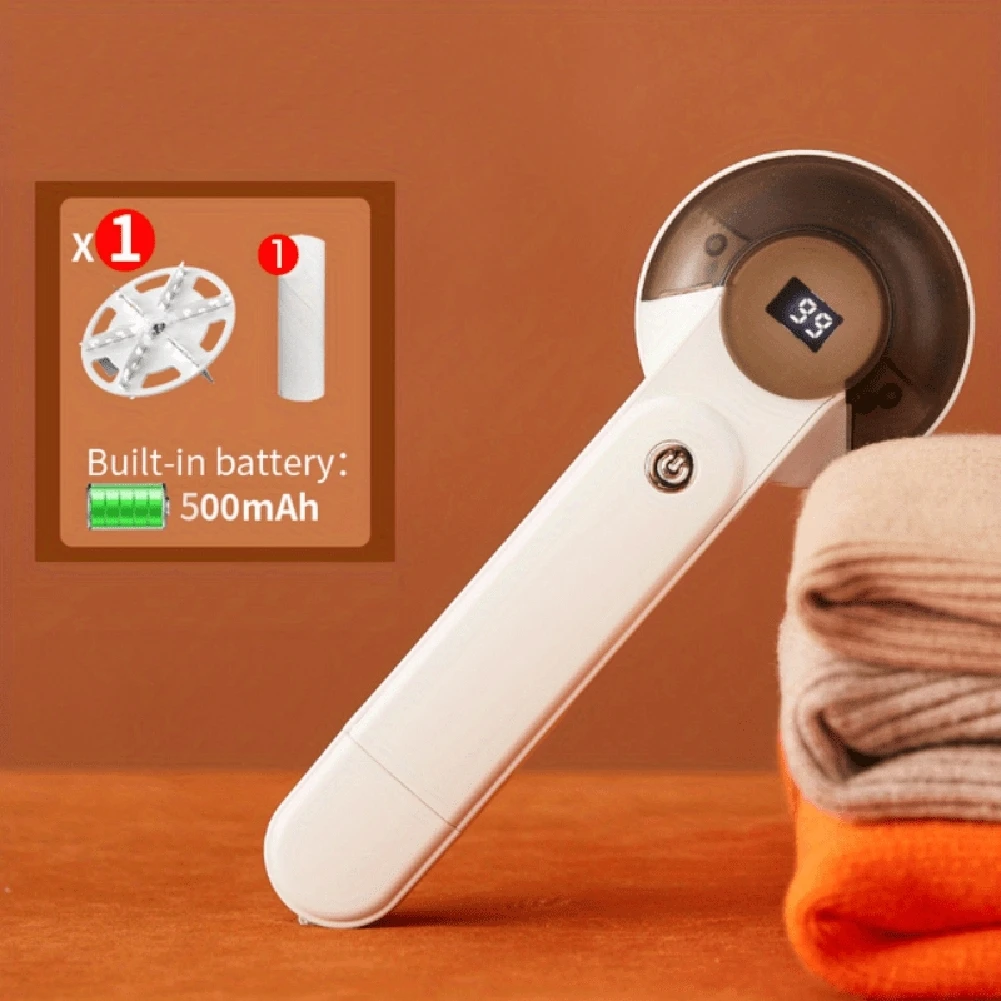 

1pc Gray/white Fabric Shaver With Detachable Wool Stick Household Supplies Cleaning Tools For Removes Lint And Fabric Pellets