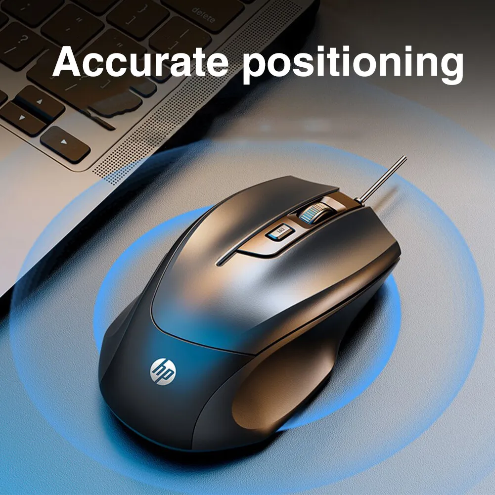 HP M150 인체공학적 유선 게이밍 마우스, 광학 센서, 4 버튼, 조정 가능한 1000-1600 DPI, 사무실 게이밍 PC 노트북용