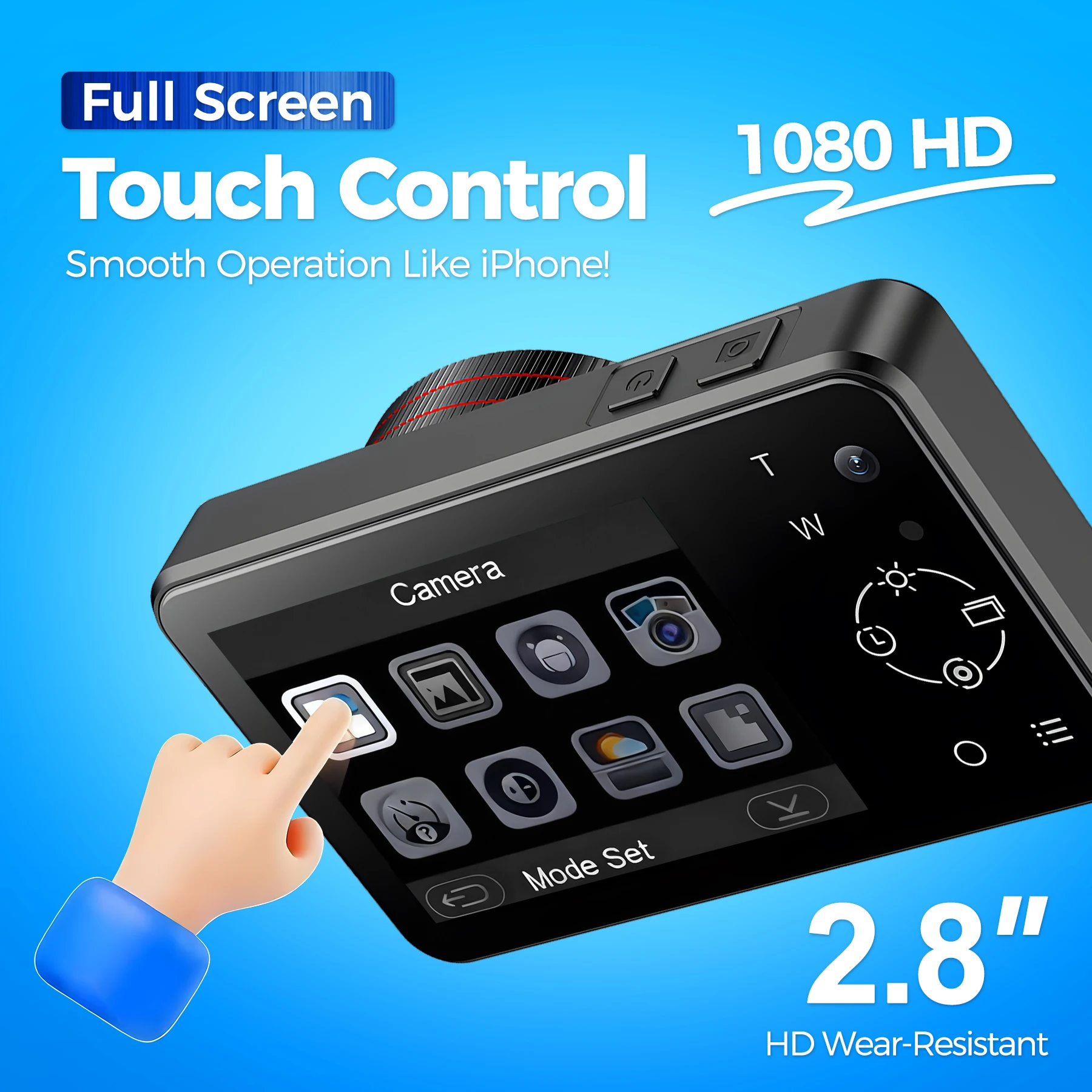 Fotocamera digitale 4K con messa a fuoco automatica, 64 MP ad alta definizione, doppia fotocamera touch screen IPS da 2,8 pollici, fotocamera digitale per bambini - immagine 5