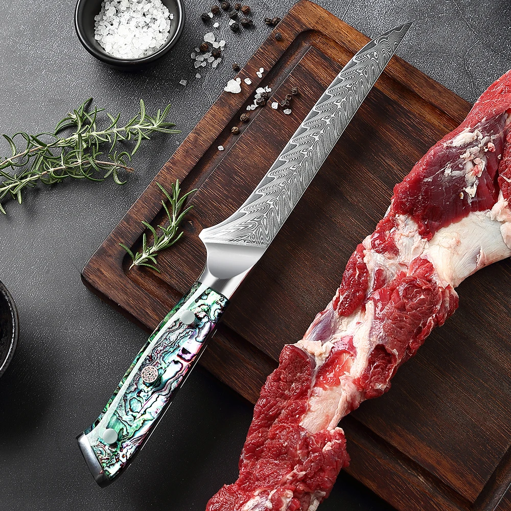 TURWHO 8 Professional Boning Knife 67 Layer Damascus Steel Sharp Cut Meat  Chef Bone Slices Ham Kitchen Utility Cooking Knives - AliExpress