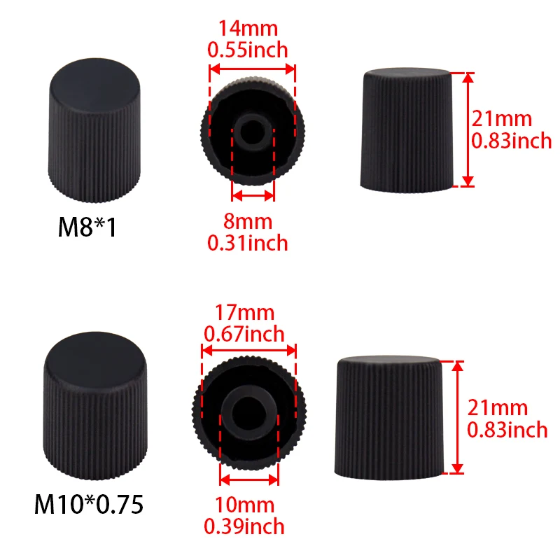 M8x1 M10x0.75 A/C 서비스 포트 밸브 더스트 캡 개조 어댑터 캡 교체 뷰익 충전 포트 캡, 10 개