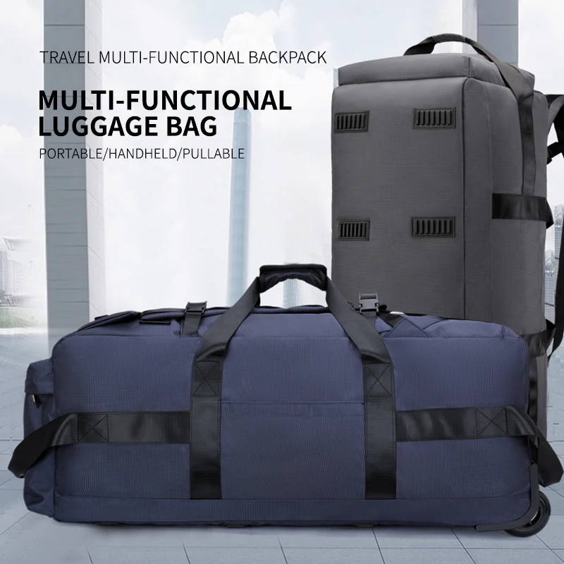 Travel Bag, Large Capacity Handbag, Portable Outdoor Carry-On Luggage, Wheeled Travel Bag, Convenient and Practical Unisex Travel Bag - 2
