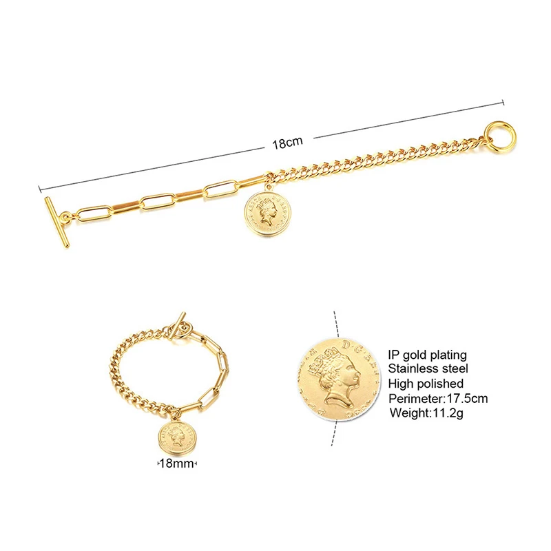 Elizabeth Coin Charm Bracelet - Image 4