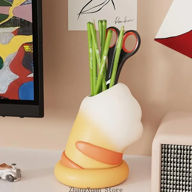 3xuf niedliche Katzenpfoten Schreibwarenhalter Harze Bleistift Cup Desktop Organisatoren Dekoration – Detail 10
