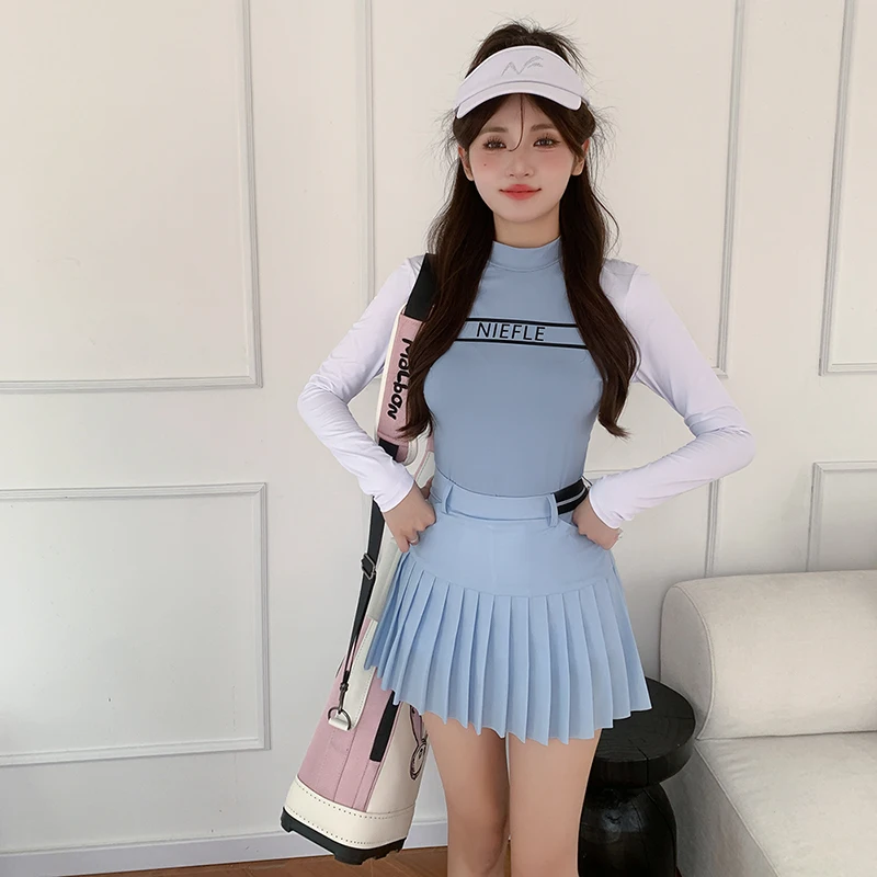 Autumn New Women's Long Sleeved Slim Fit Wear-resistant High-quality Temperament Short Skirt Outdoor Casual Sports Tennis Suit