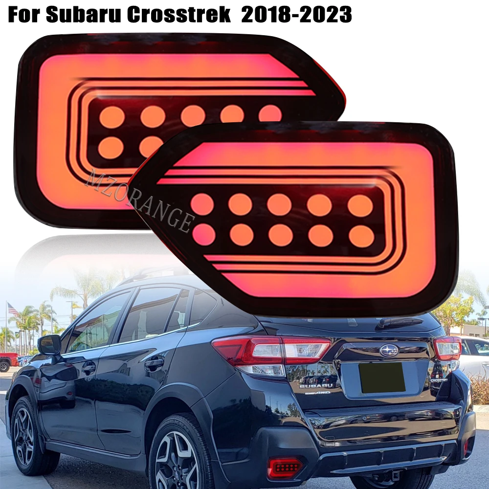 

For Subaru Crosstrek 2018-2023 Rear Bumper Light Low Position Brake Warning Light Foglights Tillights LED Red Shell 3 Functions